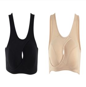 Women's Wireless Thin Gathered Vest Sports Breathable Beauty Back (Option: Set1-L)