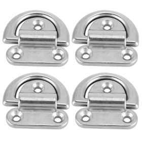 316 Stainless Steel Boat Folding Pad Eye Lashing D Ring Tie Down Cleat (4 Pcs 8mm) (Option: 8mm Sell four at once-ZWS3217 8)