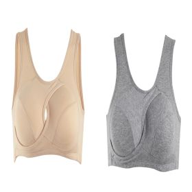 Women's Wireless Thin Gathered Vest Sports Breathable Beauty Back (Option: Set2-M)