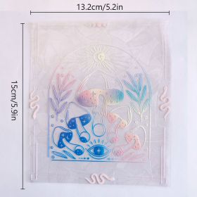 RPS061 Colorful Suncatcher Rainbow Prism Mushroom Static Glass Sticker PVC Glue-free Anti-collision Window Sticker (Option: RPS061)