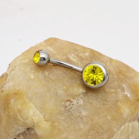 Puncture Hypoallergenic Titanium Steel Navel Buckle Belly Nail (Color: yellow)