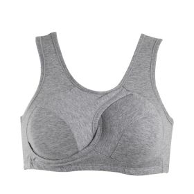 Women's Wireless Thin Gathered Vest Sports Breathable Beauty Back (Option: grey-L)